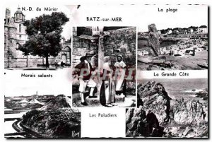 Old Postcard Batz sur Mer Beach Our Lady of Mulberry La Grande Cote Marais sa...