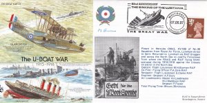 Lusitania Ship Felixstowe RAF Aircraft Pilot Captain Burman WW1 Hand Signed FDC