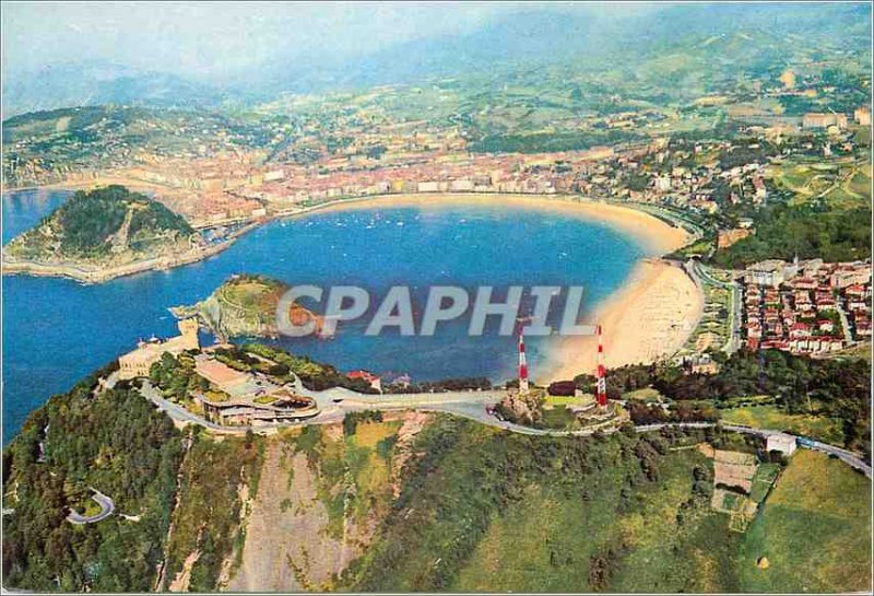 Postcard Modern San Sebastian Espana View Aerienne