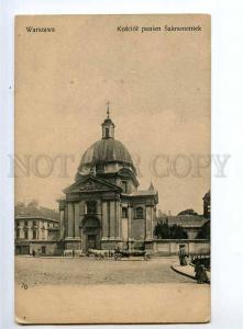 236595 POLAND Warsaw Church ladies Sacrament Vintage postcard