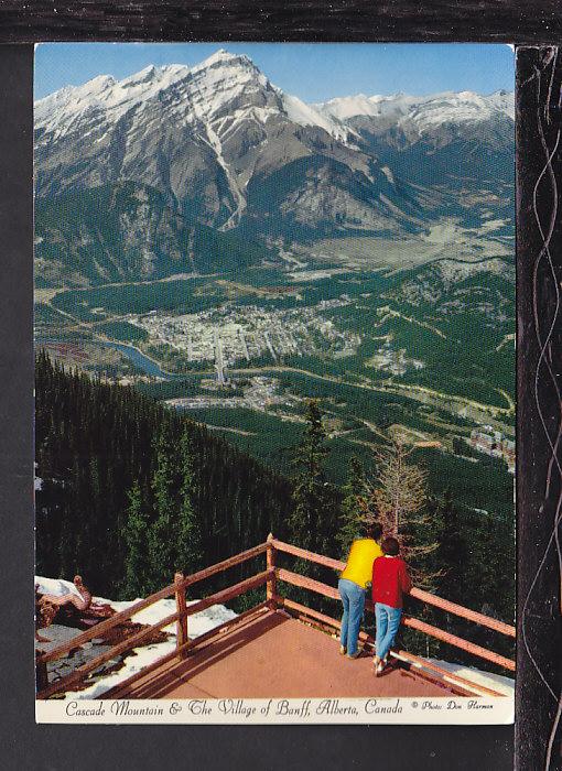 Cascade Mountain,Village Banff,Alberta,Canada Postcard BIN 