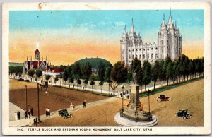 Temple Rock Brigham Young Monument Salt Lake City Utah UT Street View Postcard
