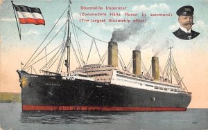 Steamship Imperator Hamburg-American Line Ship 