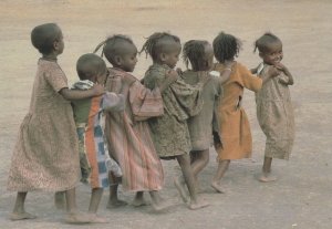 Ethiopian Children Chain Dancing Koso Feeding Centre Postcard