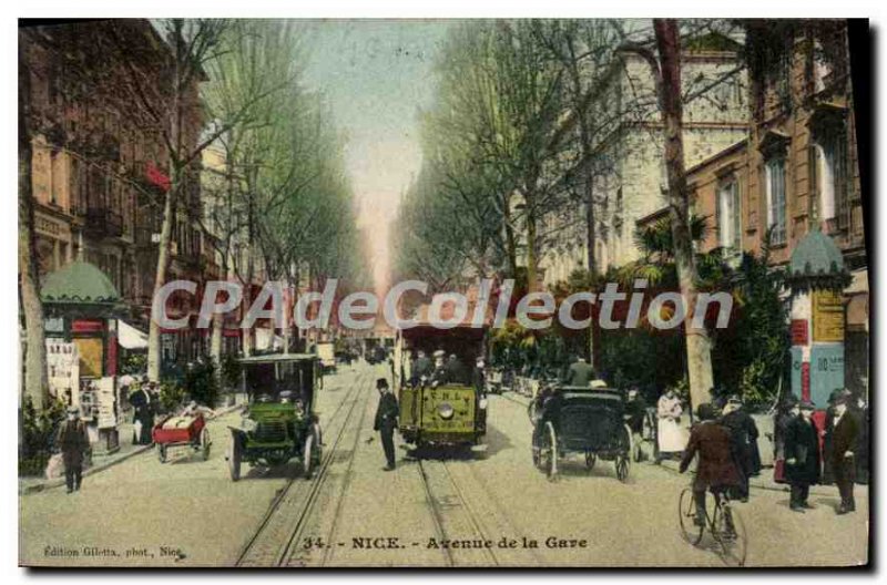 Postcard Old NICE Station Avenue