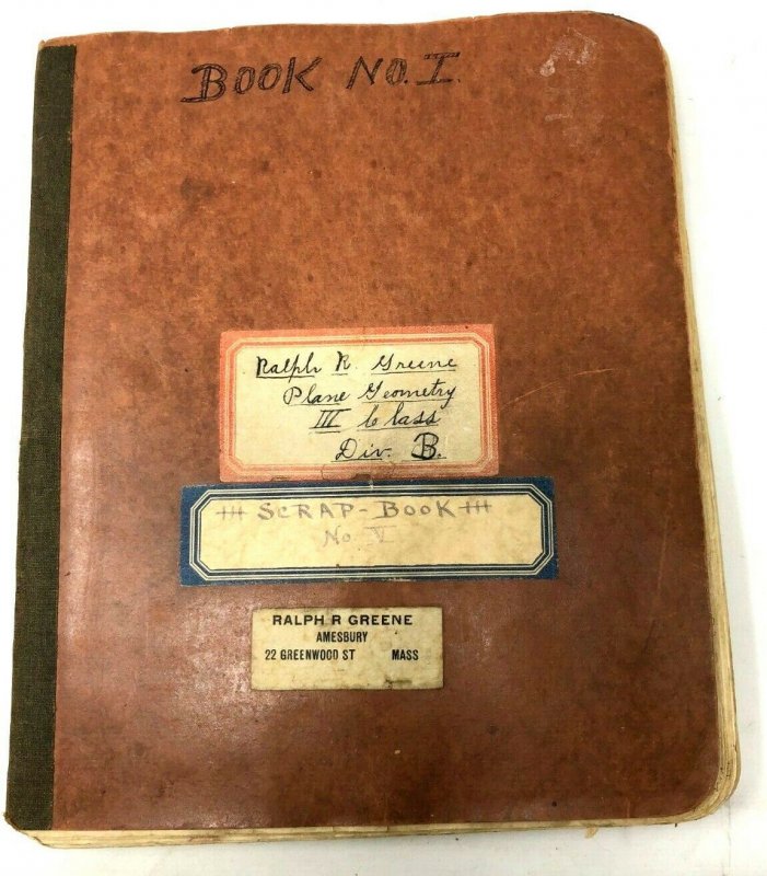 Amazing scrapbook 1900-1930 news horses ephemera photos family war ID: Greene MA