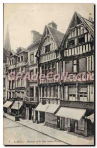 Old Postcard Caen Houses of the Rue Saint Pierre