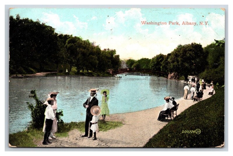 Lakeside in Washington Park Albany New York NY 1909 DB Postcard P26