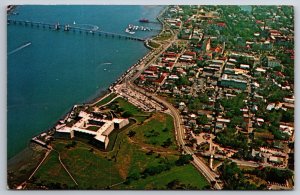 St Augustine Florida~Aerial View Of Castillo De San Marcos~PM 1983~Vtg Postcard