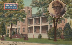 Vintage Postcard Birthplace Of General Douglas Macarthur Little Rock Arkansas AR