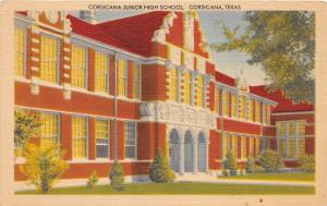 C48/ Corsicana Texas Tx Postcard 1950 Junior High School Building