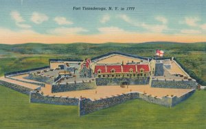 Model of Fort Ticonderoga NY, New York as it was in 1777 - Linen