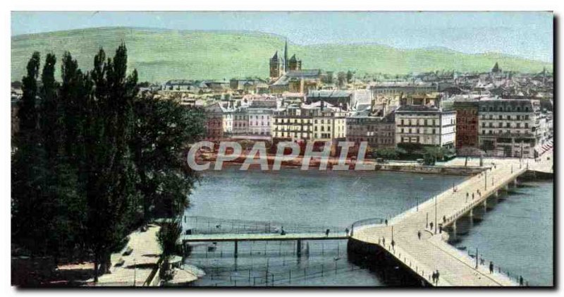 Old Postcard Geneve Bridge
