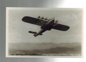 Original Mint Dornier DOX Seaplanc In Flight RPPC Postcard