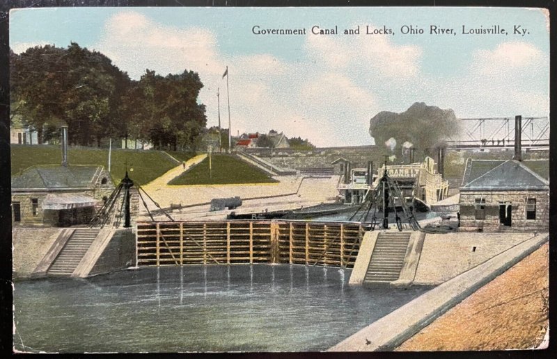 Vintage Postcard 1907-1915 Government Canal and Locks, Louisville, Kentucky