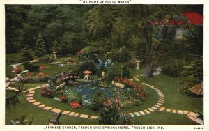 1937 Home Of Pluto Water Japanese Garden French Lick Indiana IN Posted Postcard