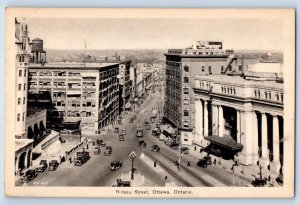 Ottawa Ontario Canada Postcard View Of Rideau Street Cars Trolley c1930's