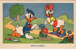 PC WALT DISNEY, DONALD DUCK, DAISY DUCK, Vintage Postcard (b44606)