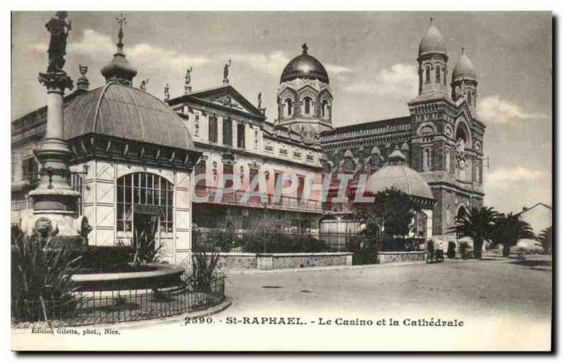 St Raphael-Casino and The Cathedral-Old Postcard