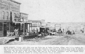 Main Street 1893 Scene TULSA Oklahoma Central High School 1940s Vintage Postcard