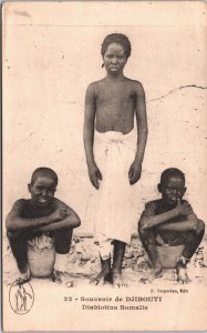 Djibouti Diablotins Somalis Native Kids Vintage Postcard 02.76