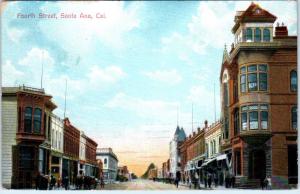 SANTA ANA, CA California     4TH STREET SCENE    1911   Postcard