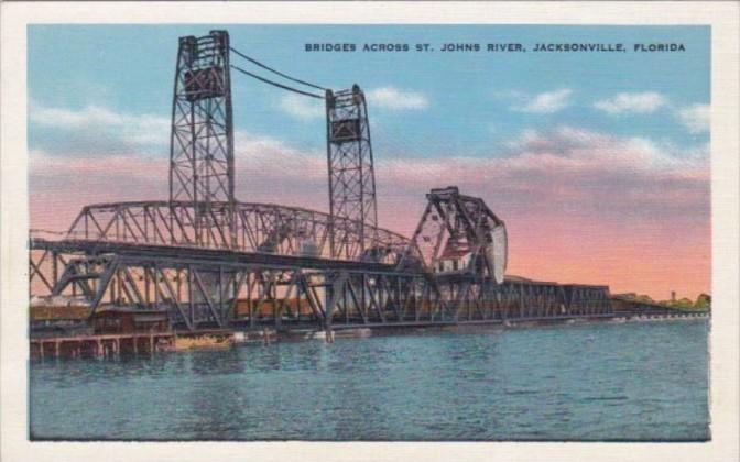 Florida Jacksonville Bridges Across The St Johns River