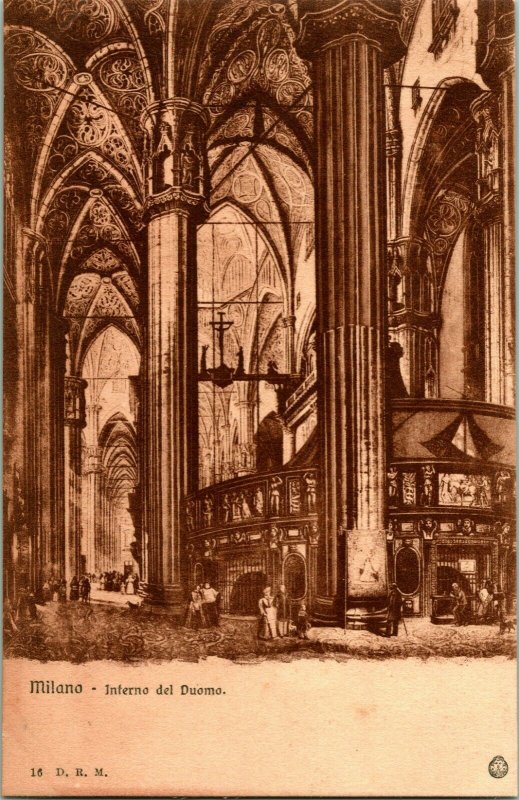 Vintage Postcard Milano - Interno Del Duomo - Unposted Divided Back