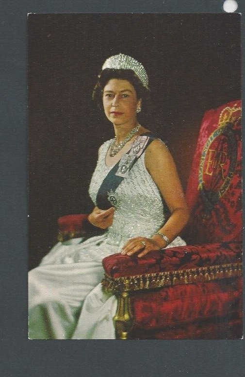 Post Card Painting Of Queen Elizabeth The  2nd