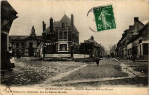 CPA BLÉRANCOURT Place du Marché et Rue du Chateau (666345)