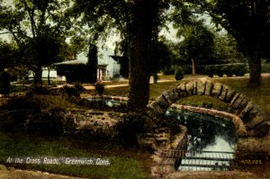 Greenwich CT Cross Roads North Street Postcard Connecticut