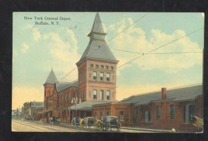 BUFFALO NEW YORK CENTRAL RAILROAD DEPOT TRAIN STATION VINTAGE POSTCARD