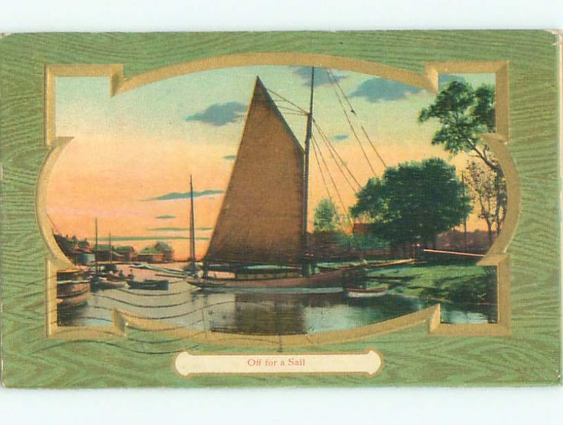 Divided-Back BOAT SCENE Great Nautical Postcard AB0347