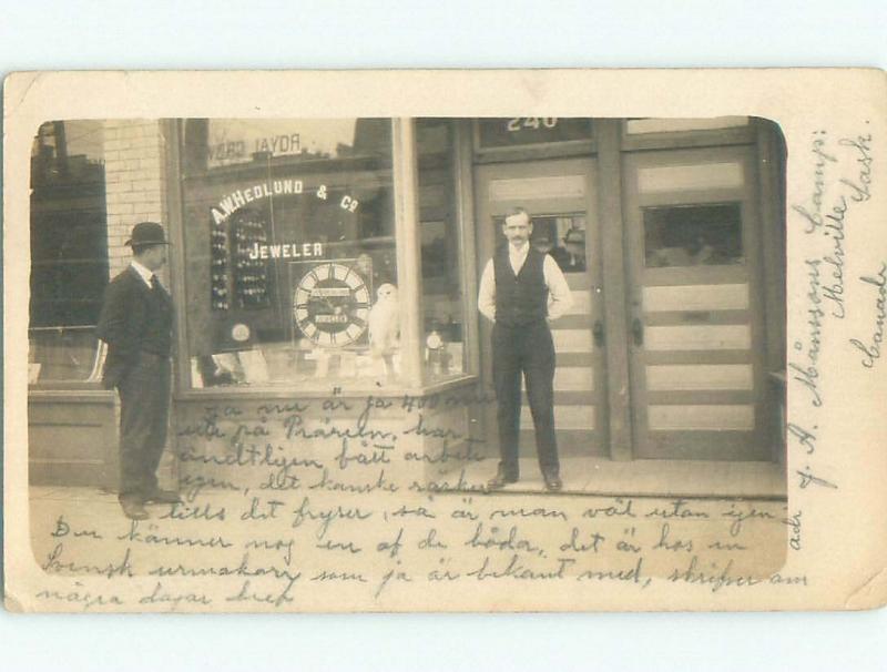 Pre-1920 rppc JEWELRY STORE Melville - Near Yorkton Saskatchewan SK W0946