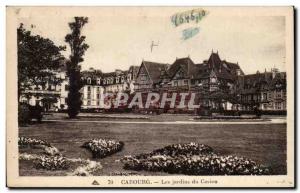 Old Postcard Cabourg casino gardens