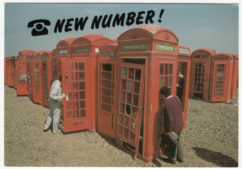 Social History; New Number, Shows Derelict K2, K6 & K8 Phone Boxes PPC Unused 