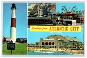 Greetings From Atlantic City New Jersey NJ Multiview Postcard 