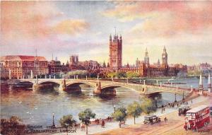 BR60942 albert bridge double decker bus house of parliament postcard london   uk