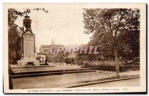 Old Postcard Monument to Eveche Castres Dead and Garden