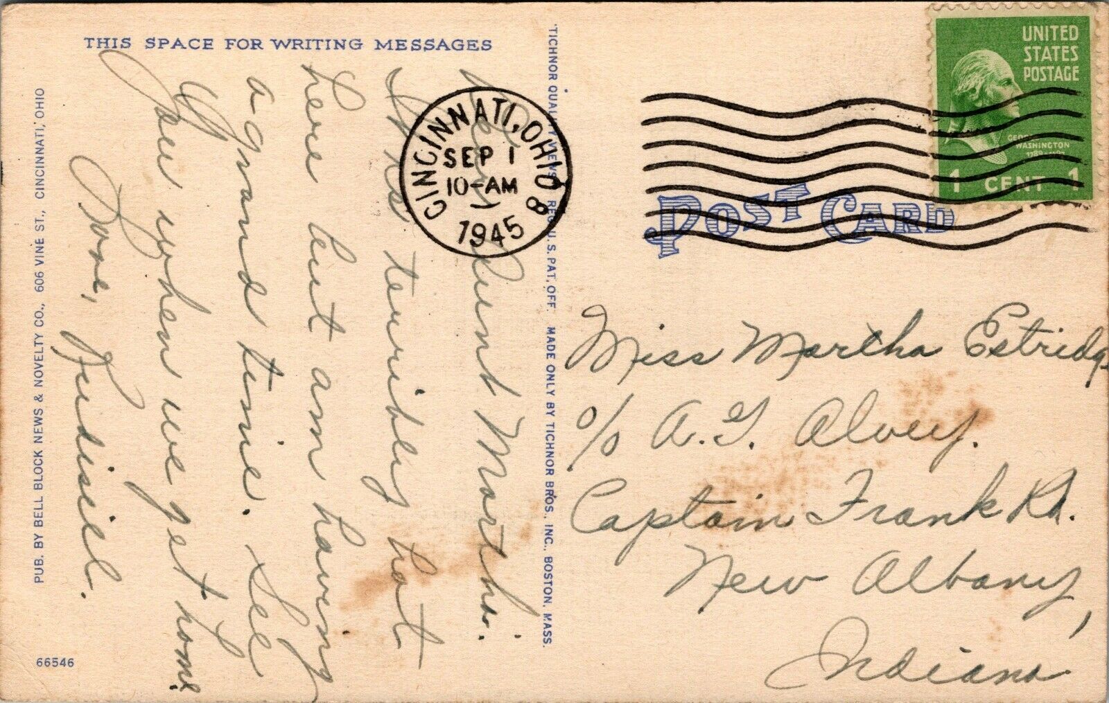 Vintage New Telephone Building from Kentucky Hills Cincinnati OH Linen