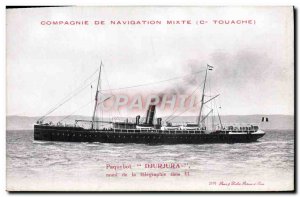 Postcard Old Ship Boat Djurjura Wireless Telegraphy Company of the Joint Navi...