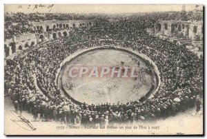 Old Postcard Bullfight Bullfight Nimes bullring Interior of one day put to death