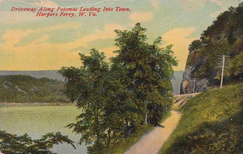 Antique Postcard Driveway Potomac Harpers Ferry W VA