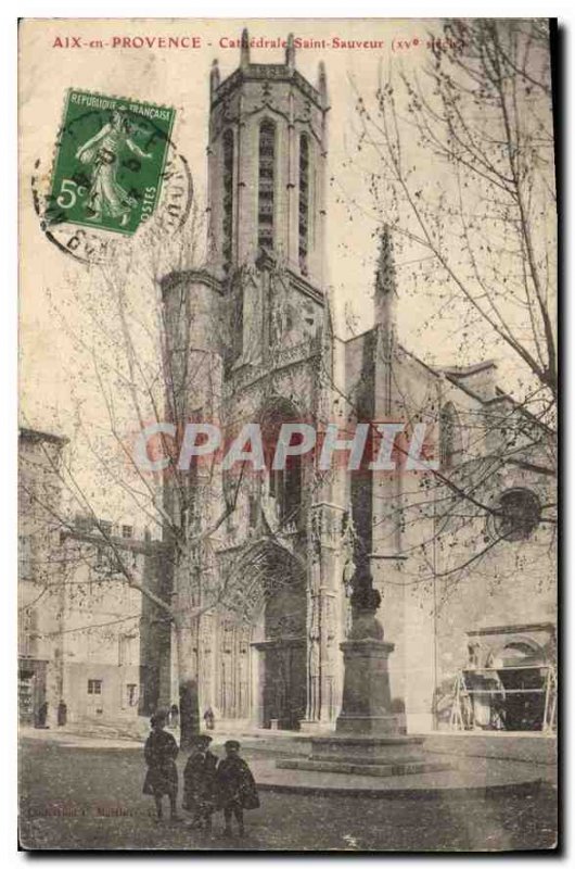 Old Postcard Aix en Provence Cathedrale Saint Sauveur XV century