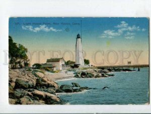 401512 USA Conn New Haven LIGHTHOUSE point Vintage postcard