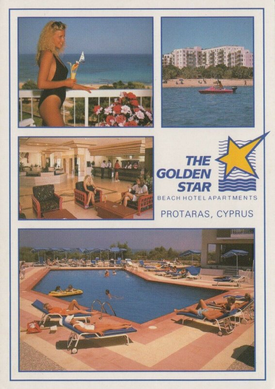 Cyprus Postcard - The Golden Star Beach Hotel Apartments, Protaras RRR16
