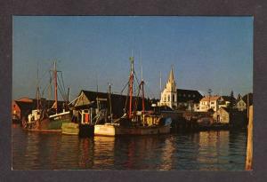 ME Boats Catholic Church BOOTHBAY HARBOR MAINE Postcard