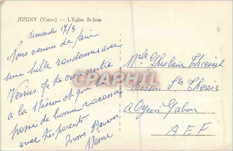 Old Postcard Joigny (Yonne) Church St Jean