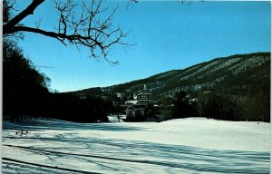 Vintage The Homestead Ski Resort Hot Springs Virginia Snow Covered Postcard 7-90 