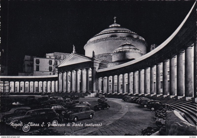 RP; NAPOLI, Campania, Italy, 1930-1940s; Chiesa S. Francesco Di Paola (Notturno)